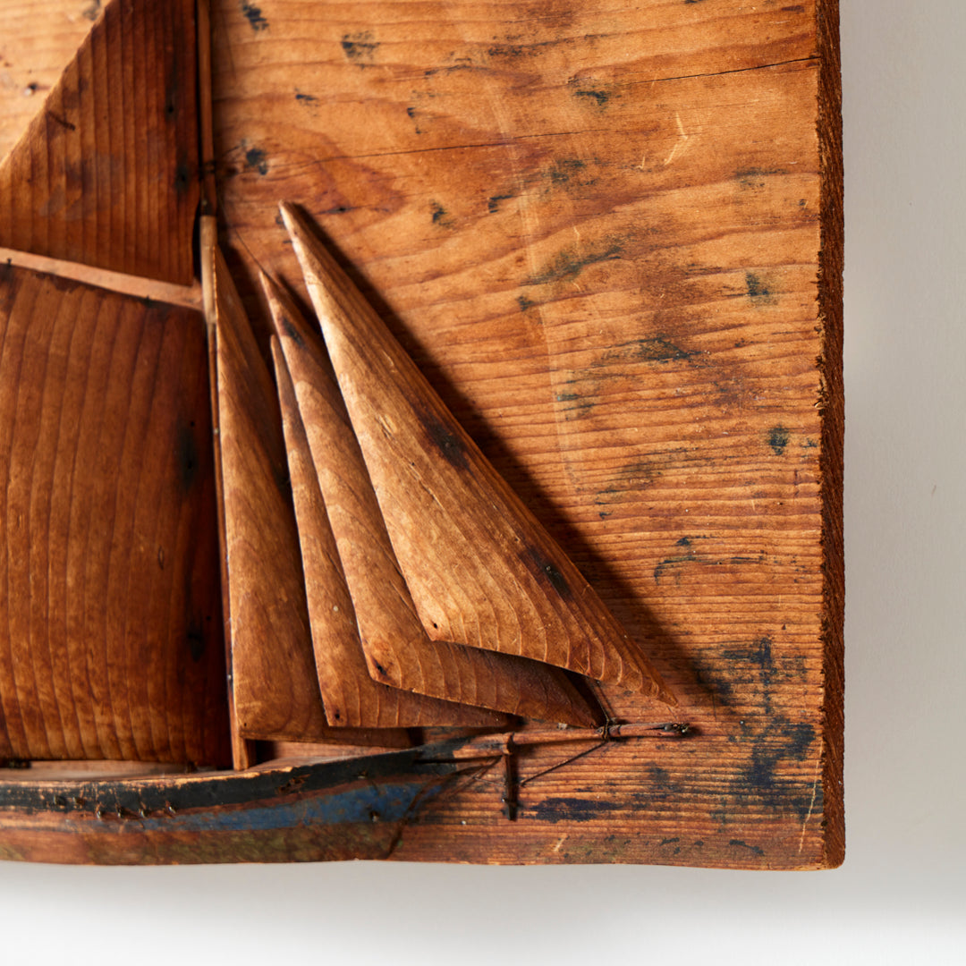 Antique Wooden Ship Diorama