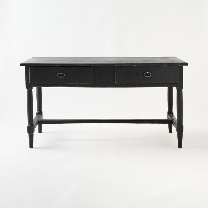 Large Antique Painted  Table with Drawers, France
