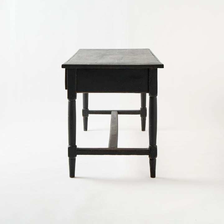 Large Antique Painted  Table with Drawers, France