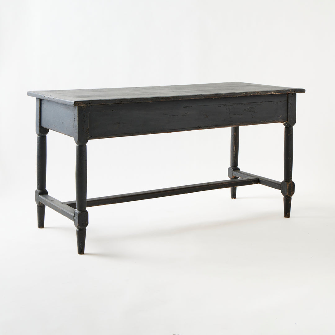 Large Antique Painted  Table with Drawers, France