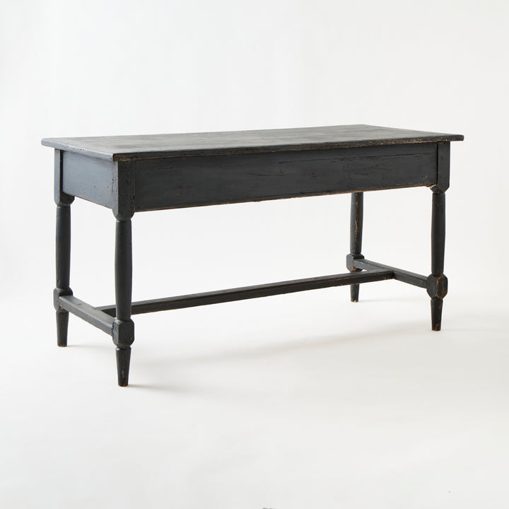 Large Antique Painted  Table with Drawers, France