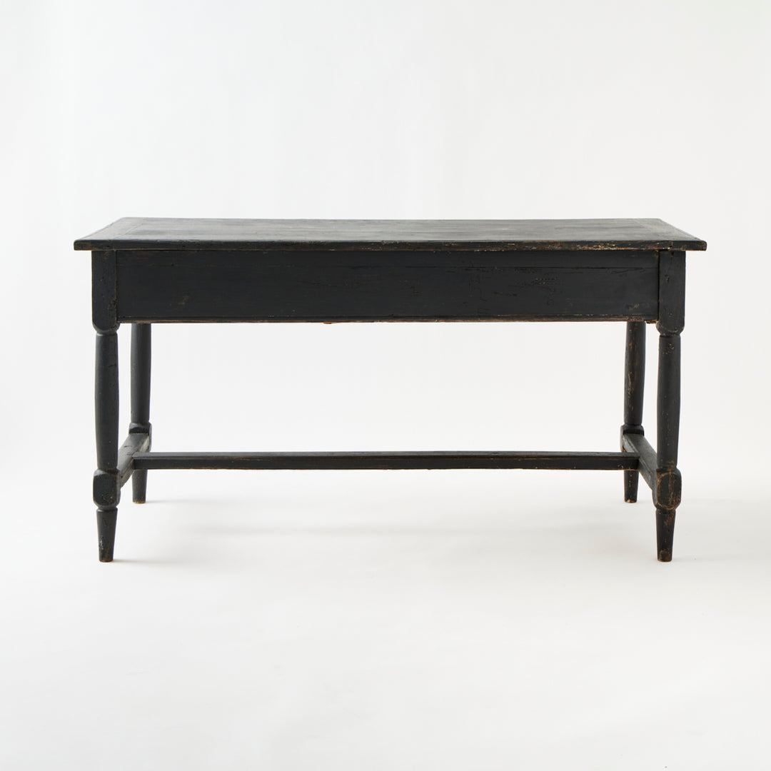 Large Antique Painted  Table with Drawers, France