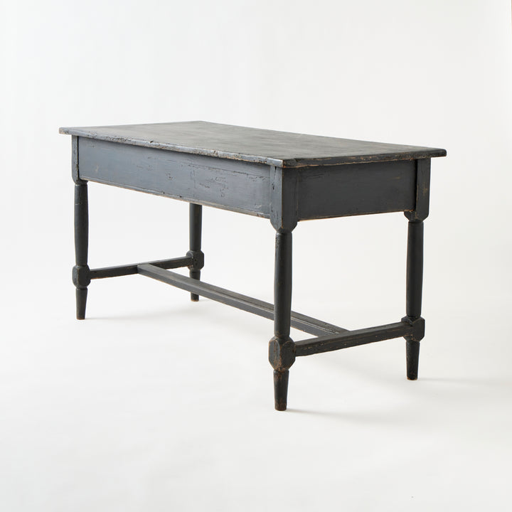 Large Antique Painted  Table with Drawers, France