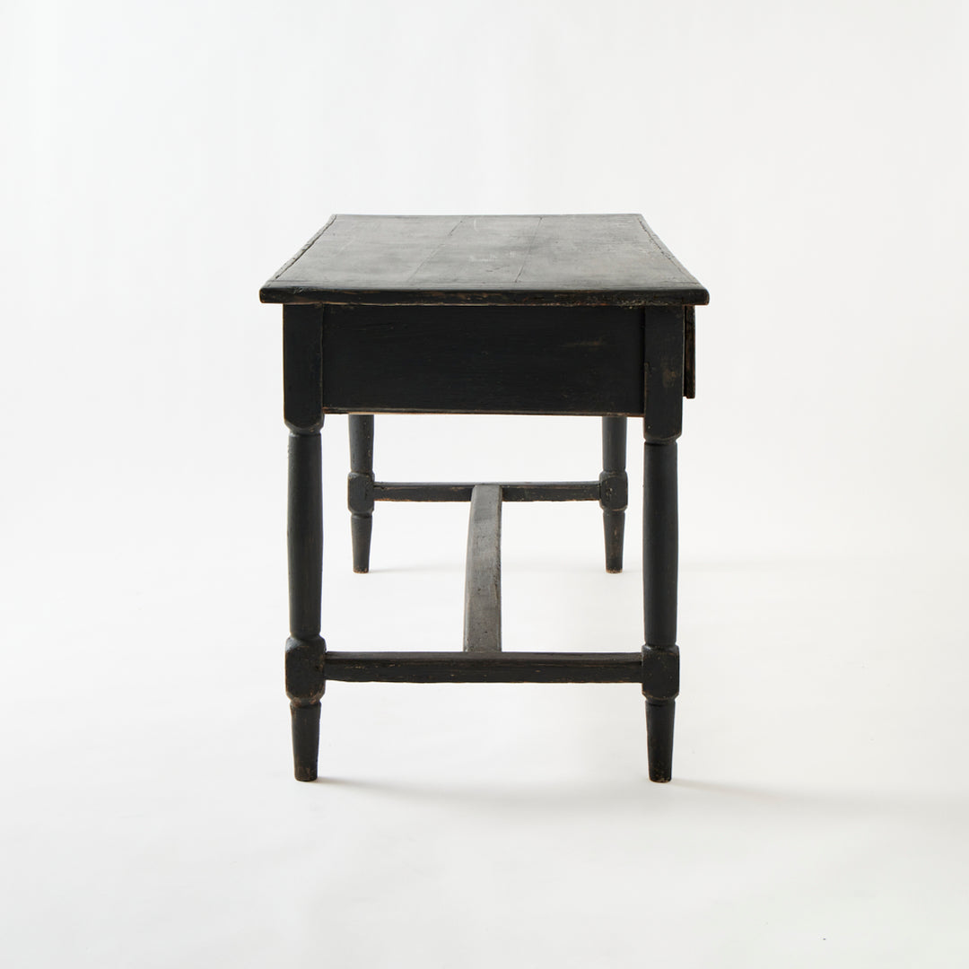 Large Antique Painted  Table with Drawers, France