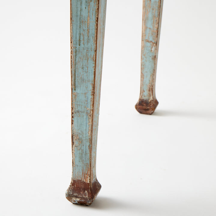Antique French Table with Drawer, Original Paint