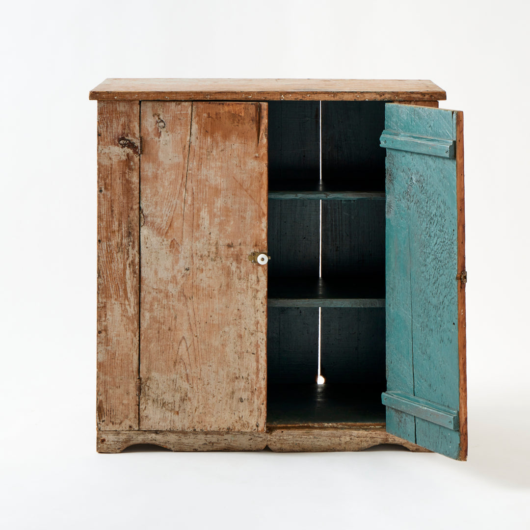 Antique American Cabinet, Painted Interior