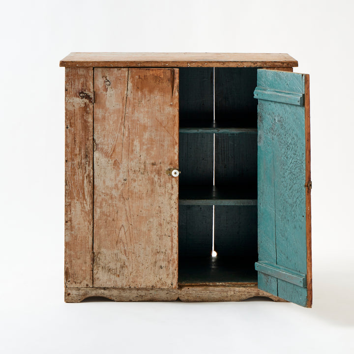 Antique American Cabinet, Painted Interior