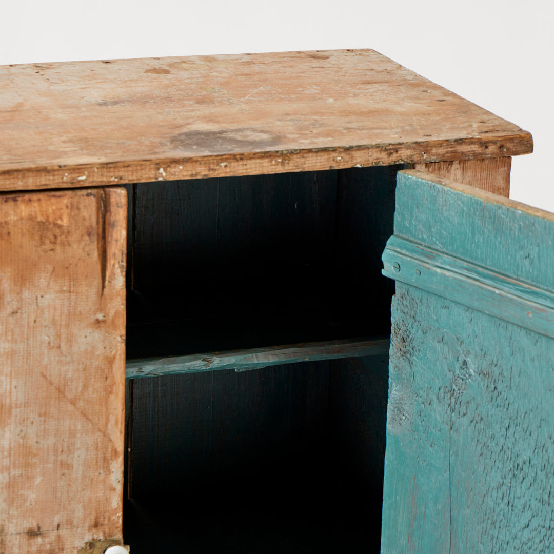 Antique American Cabinet, Painted Interior