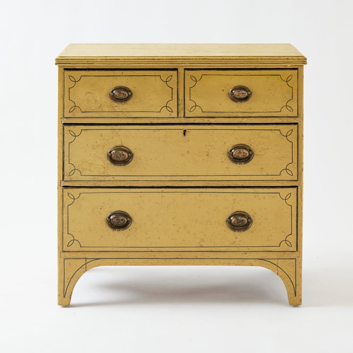Antique English Chest of Drawers, Original Paint and Hardware