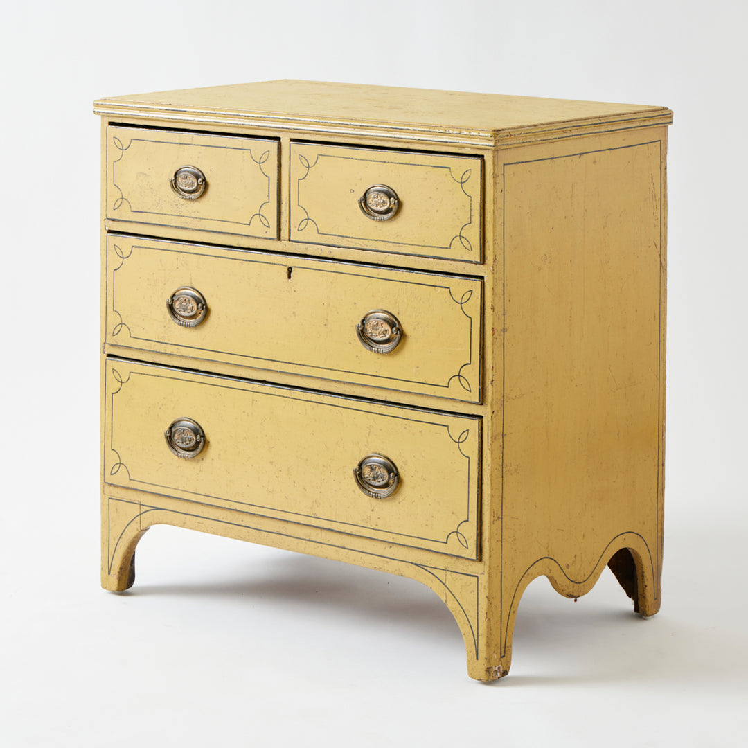 Antique English Chest of Drawers, Original Paint and Hardware