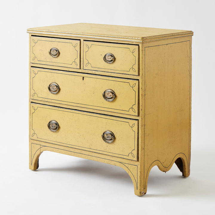 Antique English Chest of Drawers, Original Paint and Hardware