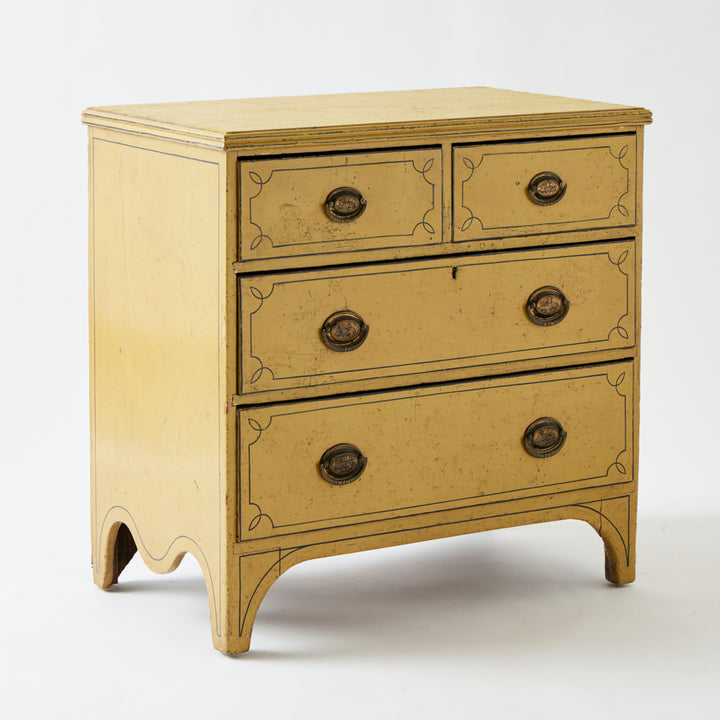 Antique English Chest of Drawers, Original Paint and Hardware