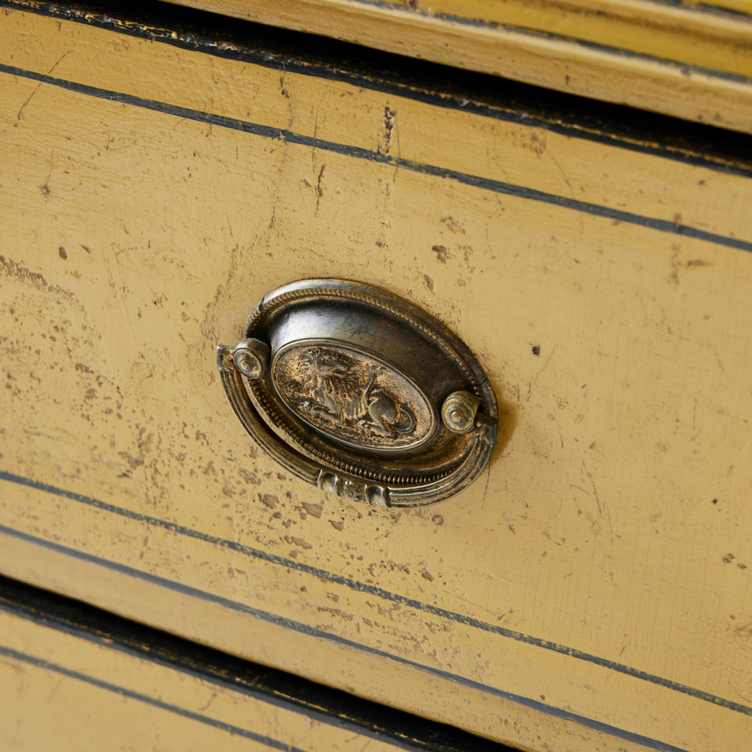 Antique English Chest of Drawers, Original Paint and Hardware