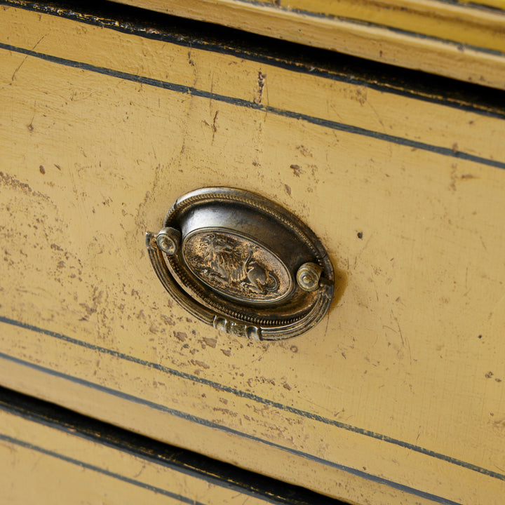 Antique English Chest of Drawers, Original Paint and Hardware