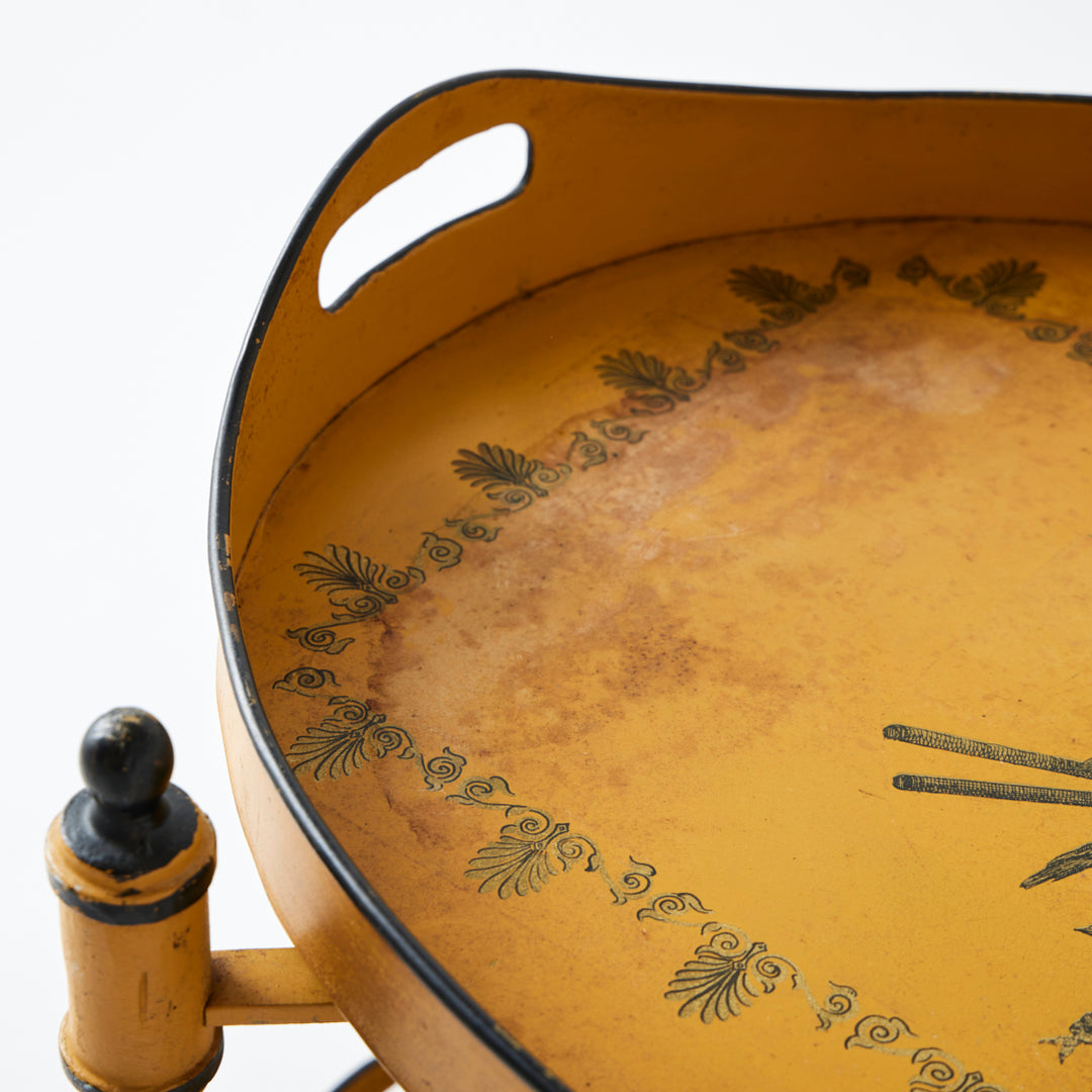 Antique Yellow Tole Double Tray Table