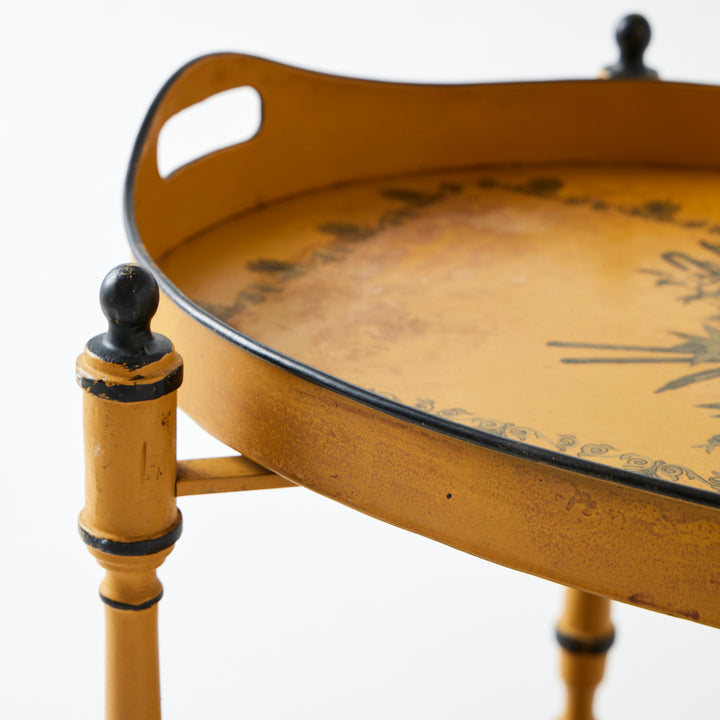 Antique Yellow Tole Double Tray Table