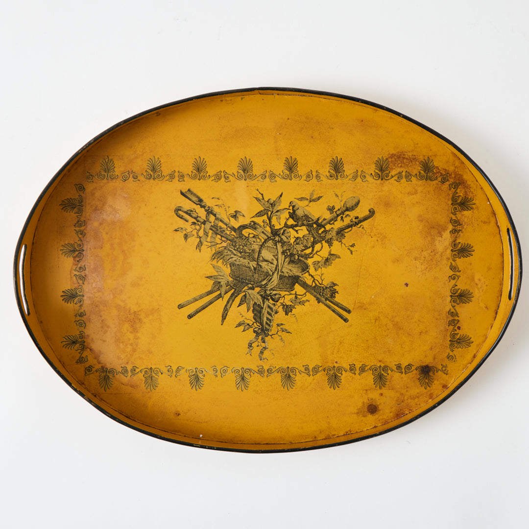 Antique Yellow Tole Double Tray Table
