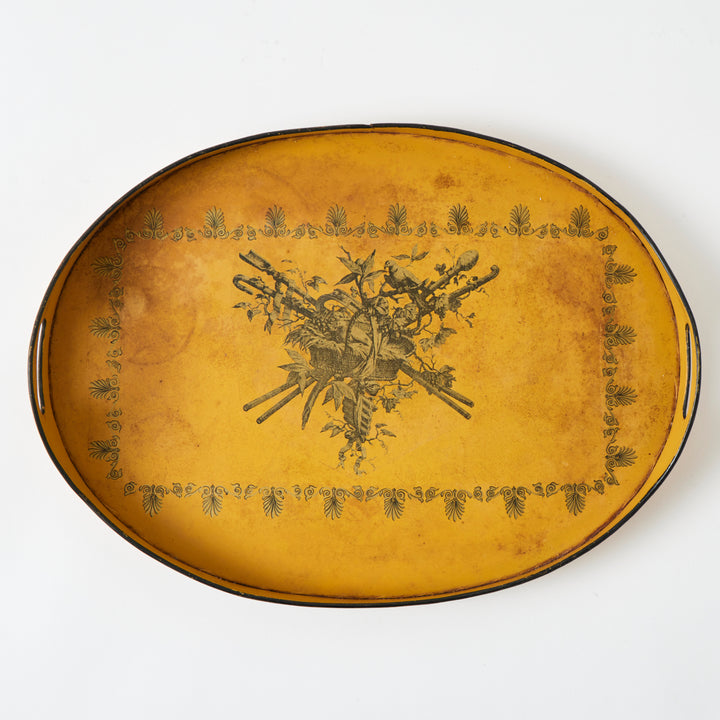 Antique Yellow Tole Double Tray Table