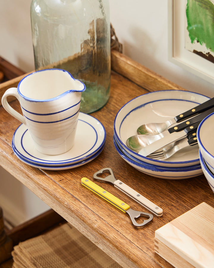 Handmade Jug with Blue Stripe