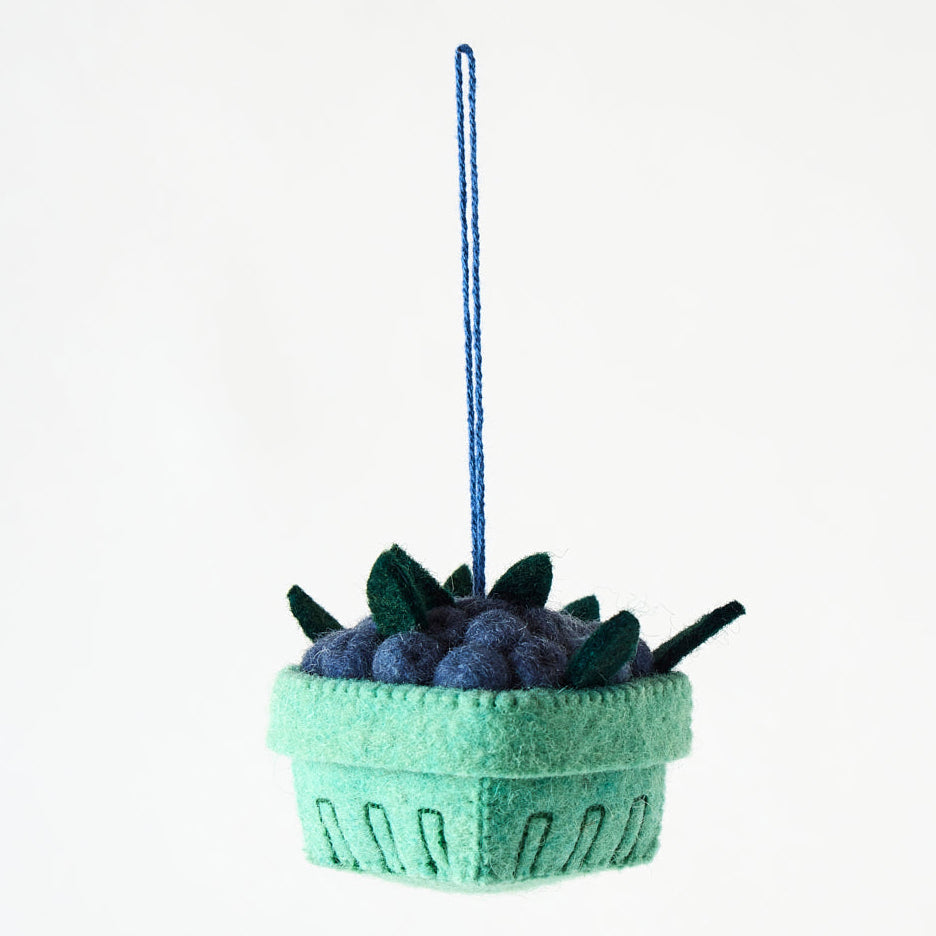 Handmade Pint of Blueberries Ornament