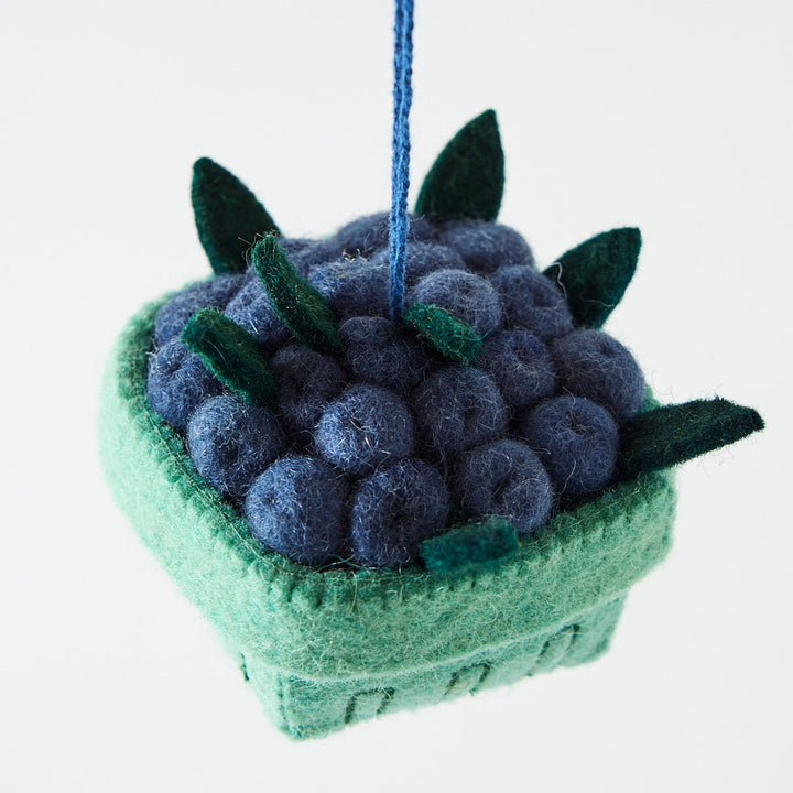 Handmade Pint of Blueberries Ornament
