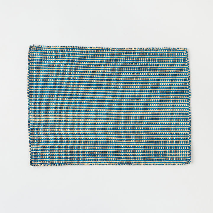Set of 6 Straw Placemats in Blue