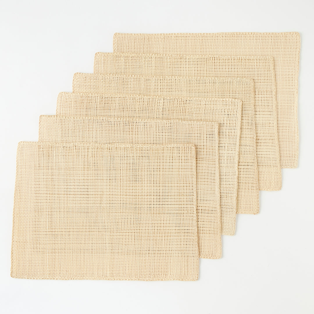 Set of 6 Straw Placemats in Natural