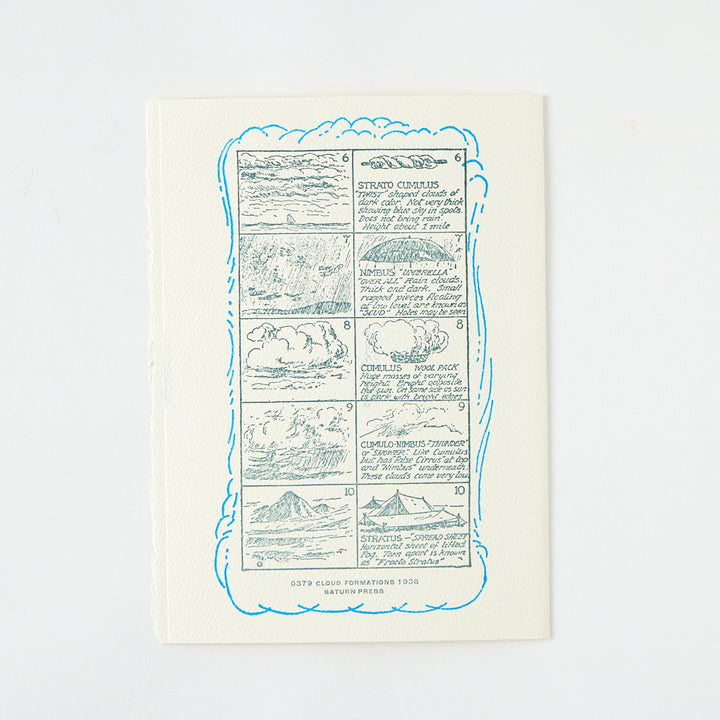 Letterpress "Cloud Formations" Card