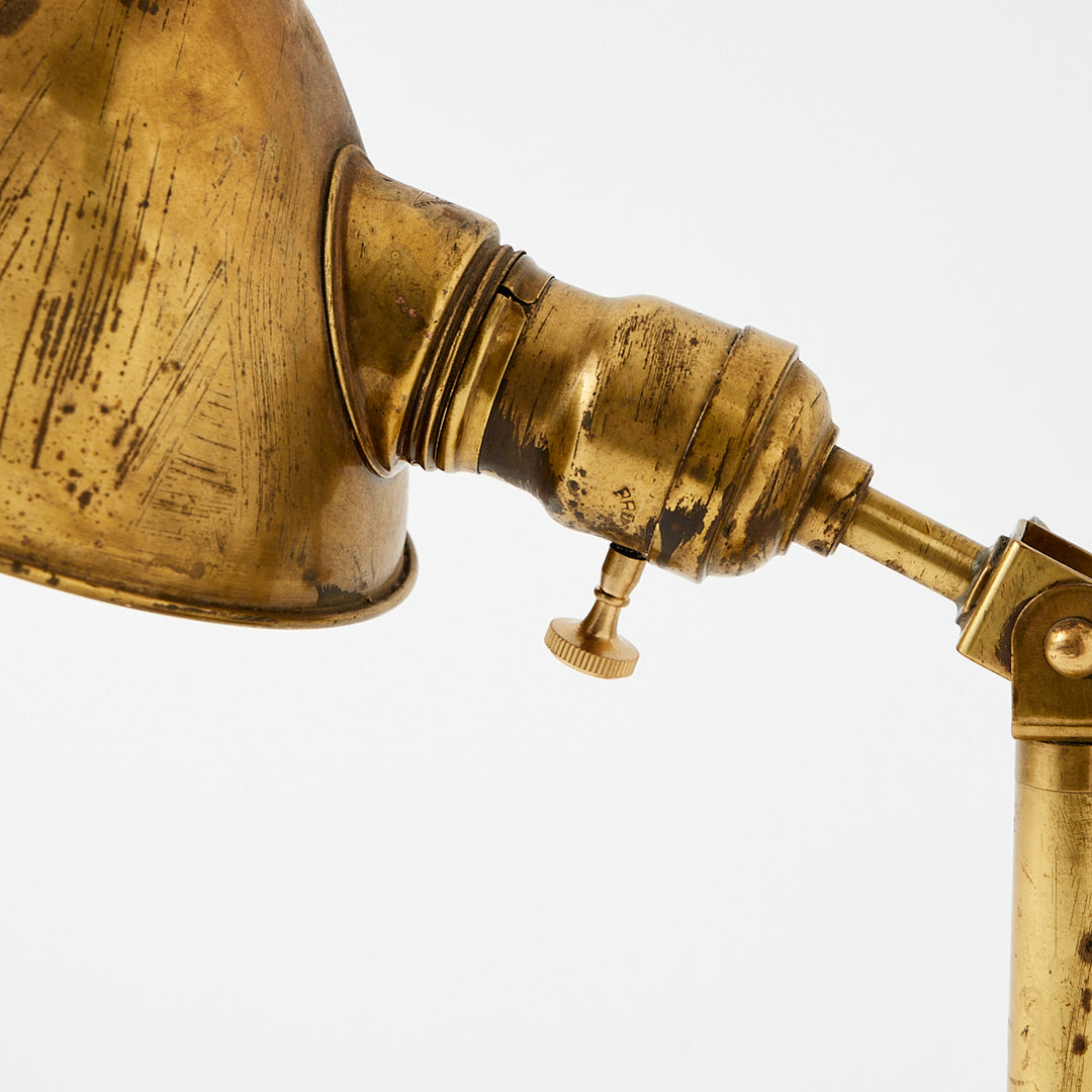 Antique Bradley &amp; Hubbard Adjustable Brass Task Lamp