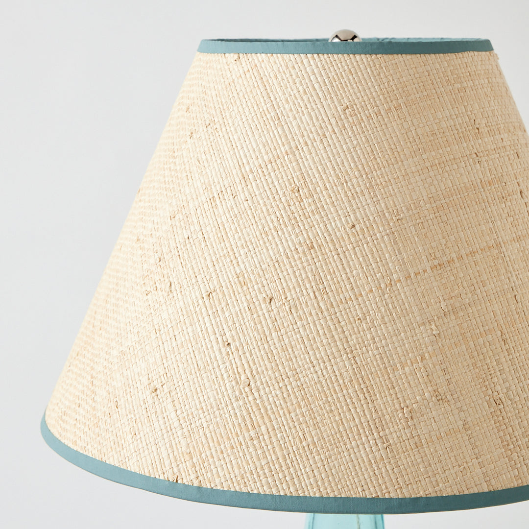 Antique Demijohn Lamp with Custom Raffia Shade