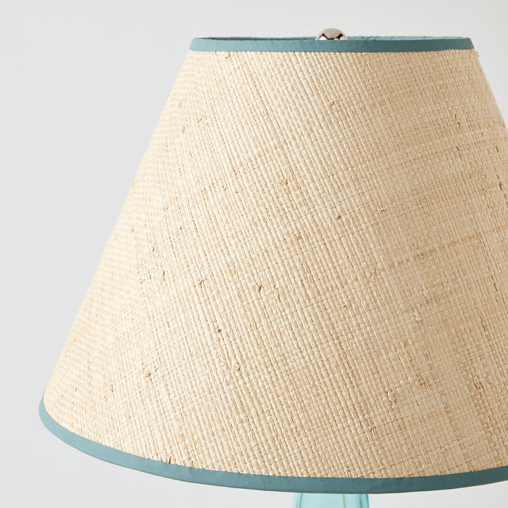 Antique Demijohn Lamp with Custom Raffia Shade