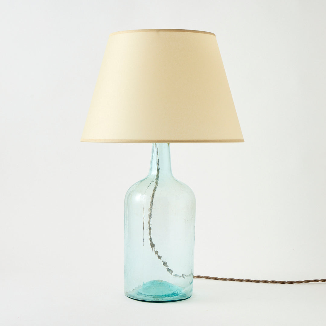Antique Demijohn Lamp with Parchment Shade