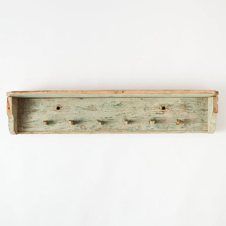 Antique Hungarian Peg Rack &amp; Shelf
