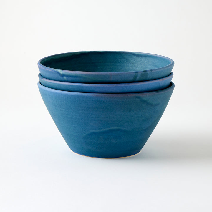 Handmade Salad Bowl in Storm Clouds