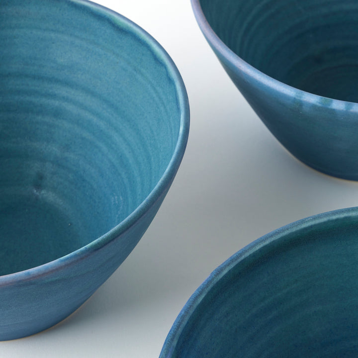 Handmade Salad Bowl in Storm Clouds