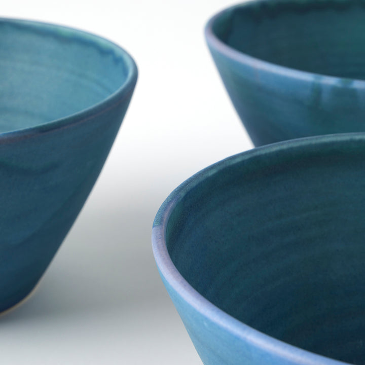 Handmade Salad Bowl in Storm Clouds