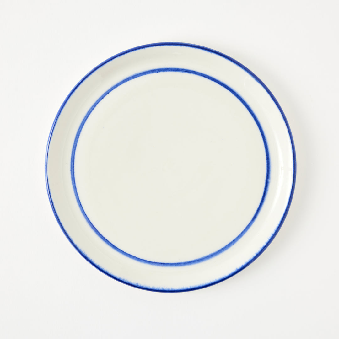 Handmade Side Plate with Blue Stripe