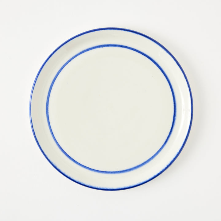 Handmade Side Plate with Blue Stripe