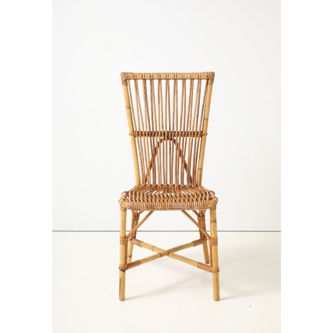 Vintage Desk &amp; Chair in Oak &amp; Rattan by Audoux-Minet, France, circa 1960