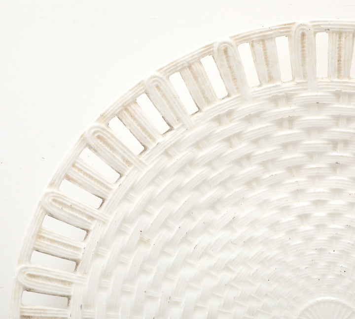 Antique Creamware Basketweave Plate