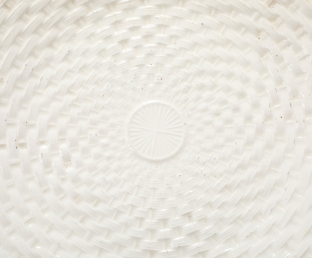 Antique Creamware Basketweave Plate