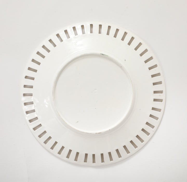 Antique Creamware Basketweave Plate