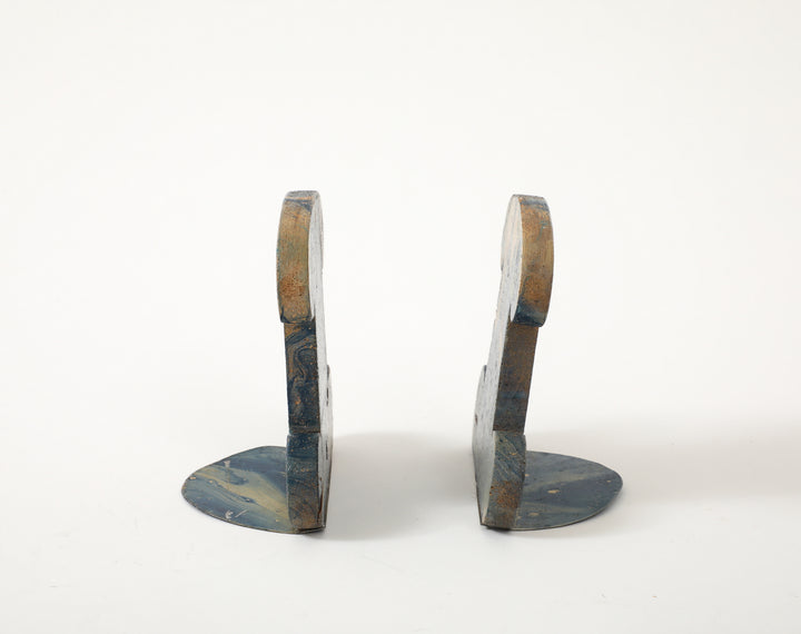 Pair of Vintage Marbleized Bookends