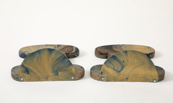 Pair of Vintage Marbleized Bookends