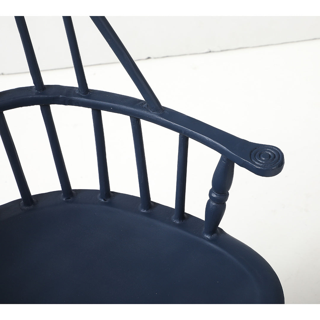 Pair of Vintage Powder Coated Steel Windsor Chairs in Blue