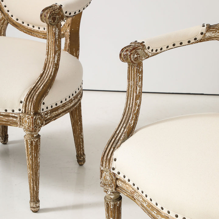 Pair of Louis XVI Style Armchairs, Late 19th Century