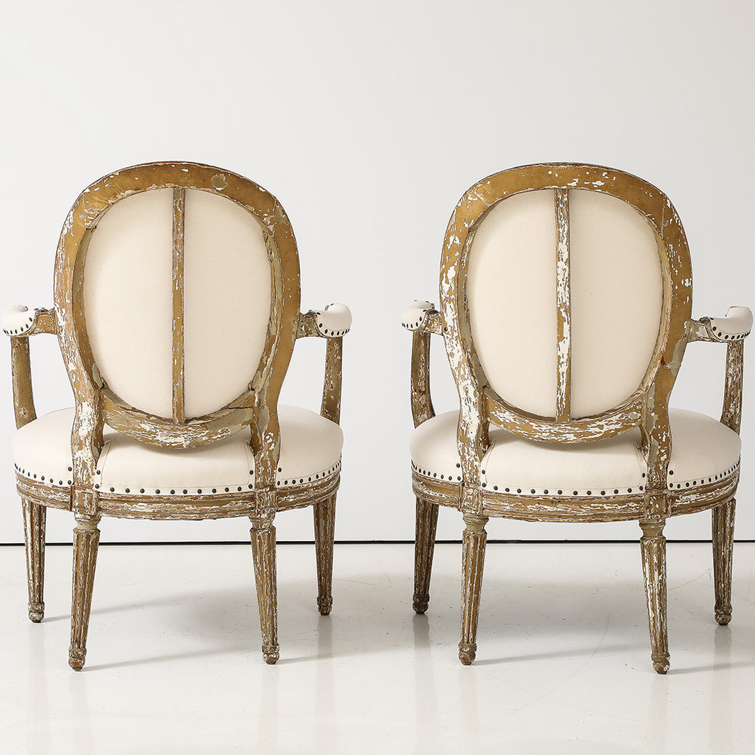 Pair of Louis XVI Style Armchairs, Late 19th Century