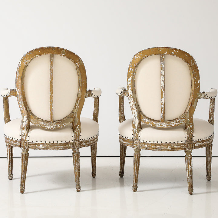 Pair of Louis XVI Style Armchairs, Late 19th Century