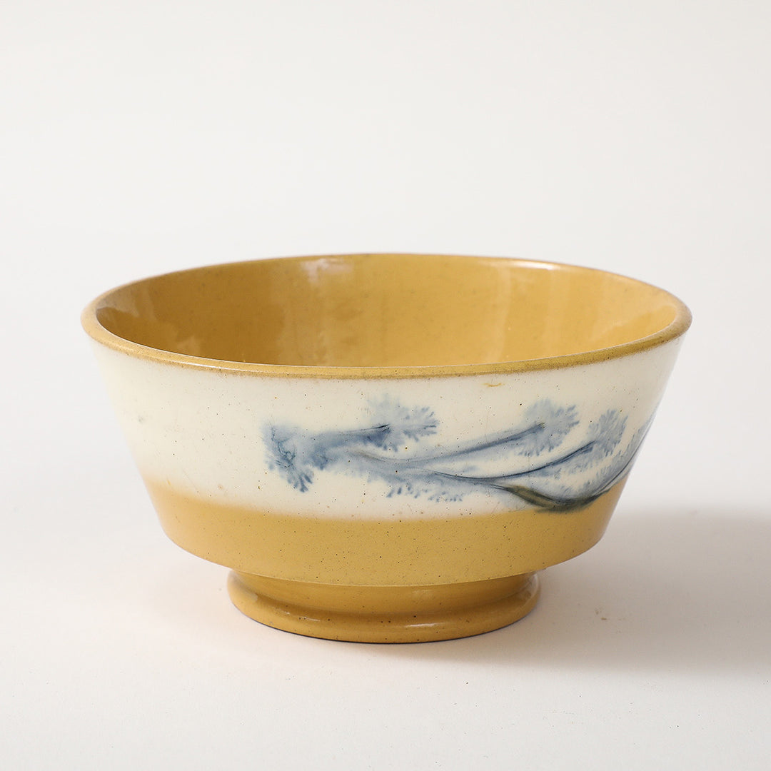 Antique Yellowware Mochaware Bowl