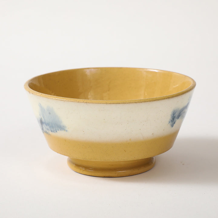 Antique Yellowware Mochaware Bowl